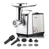 The Meat Grinder — stainless steel body with grinding head and attachment set